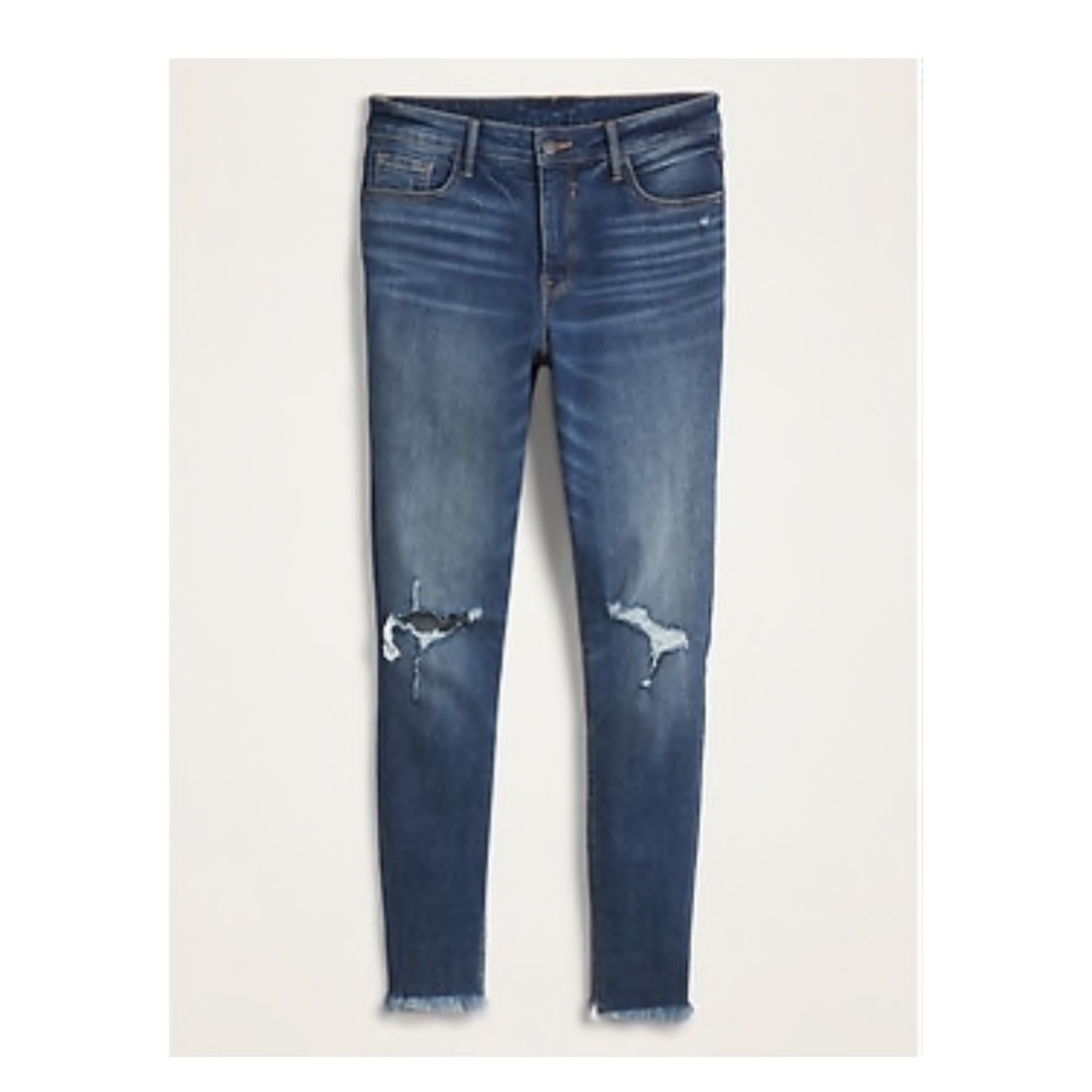 High-Rise Raw-Edge Rockstar Ankle Jeans